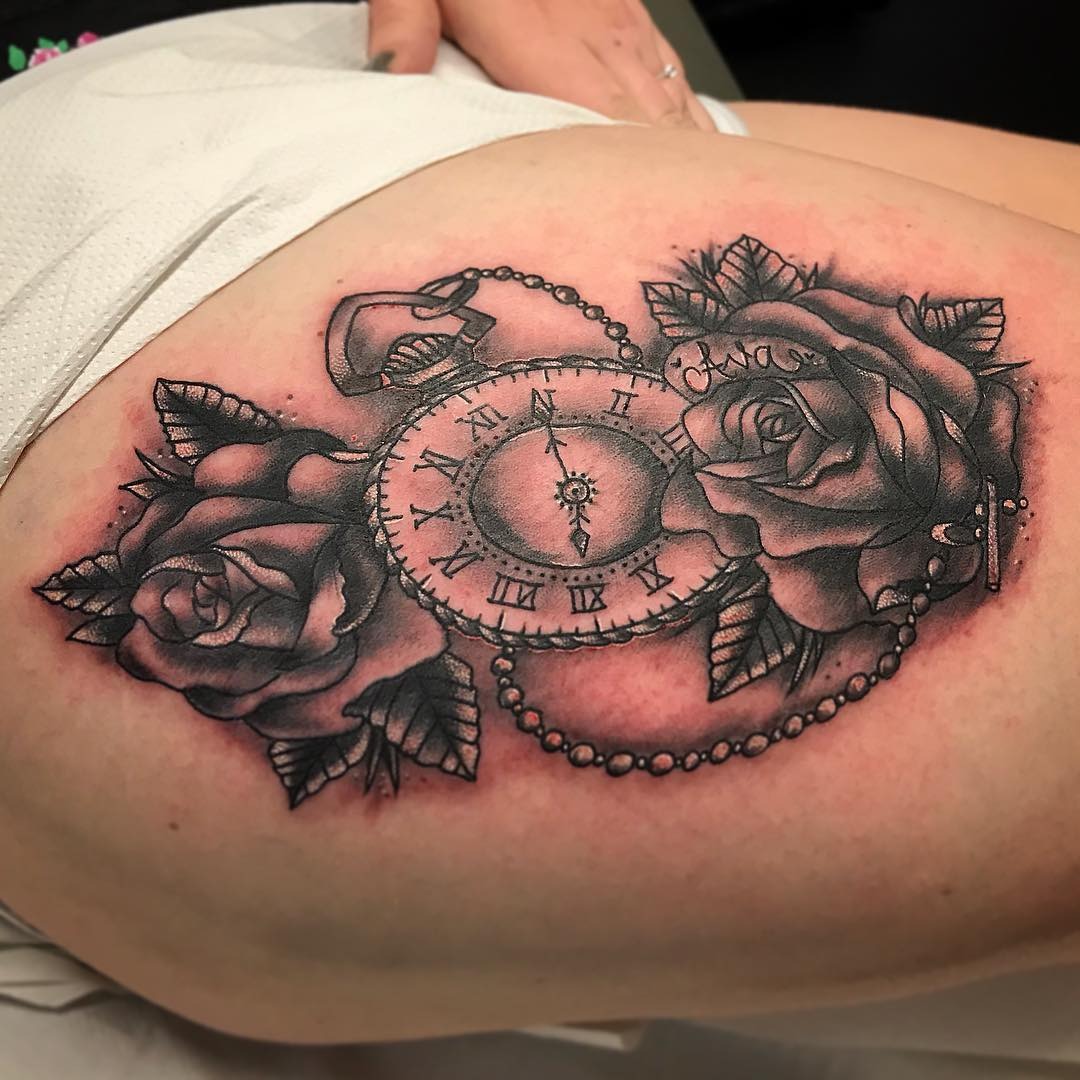 Pocket Watch Tattoos for Women Tattoo Design