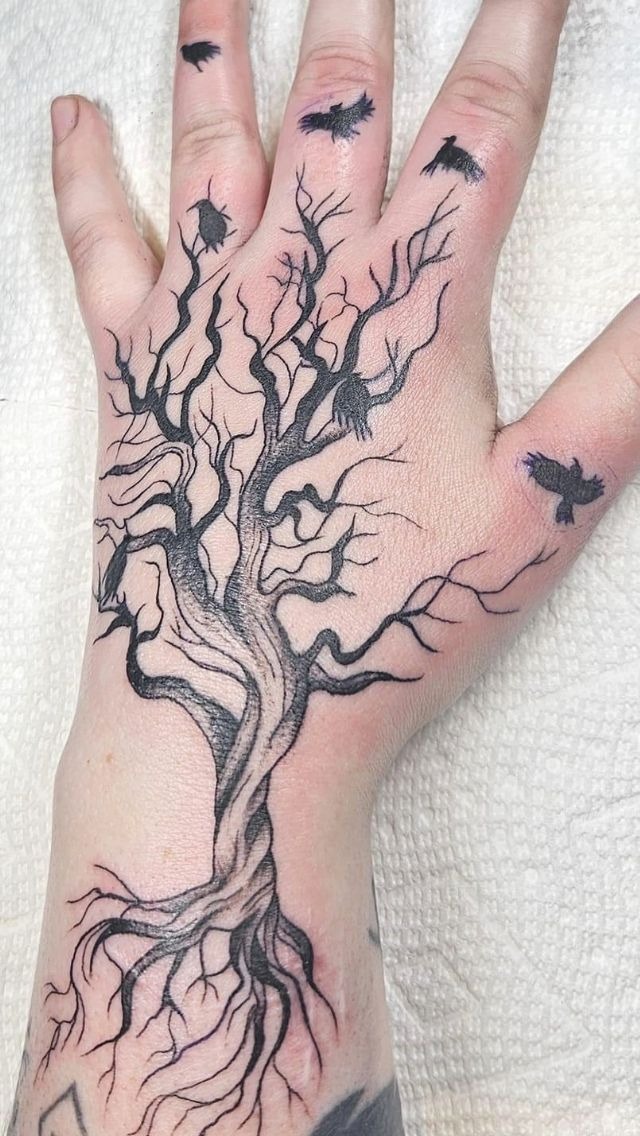 Foot-to-Leg Poison Tree Tattoo Tattoo Design