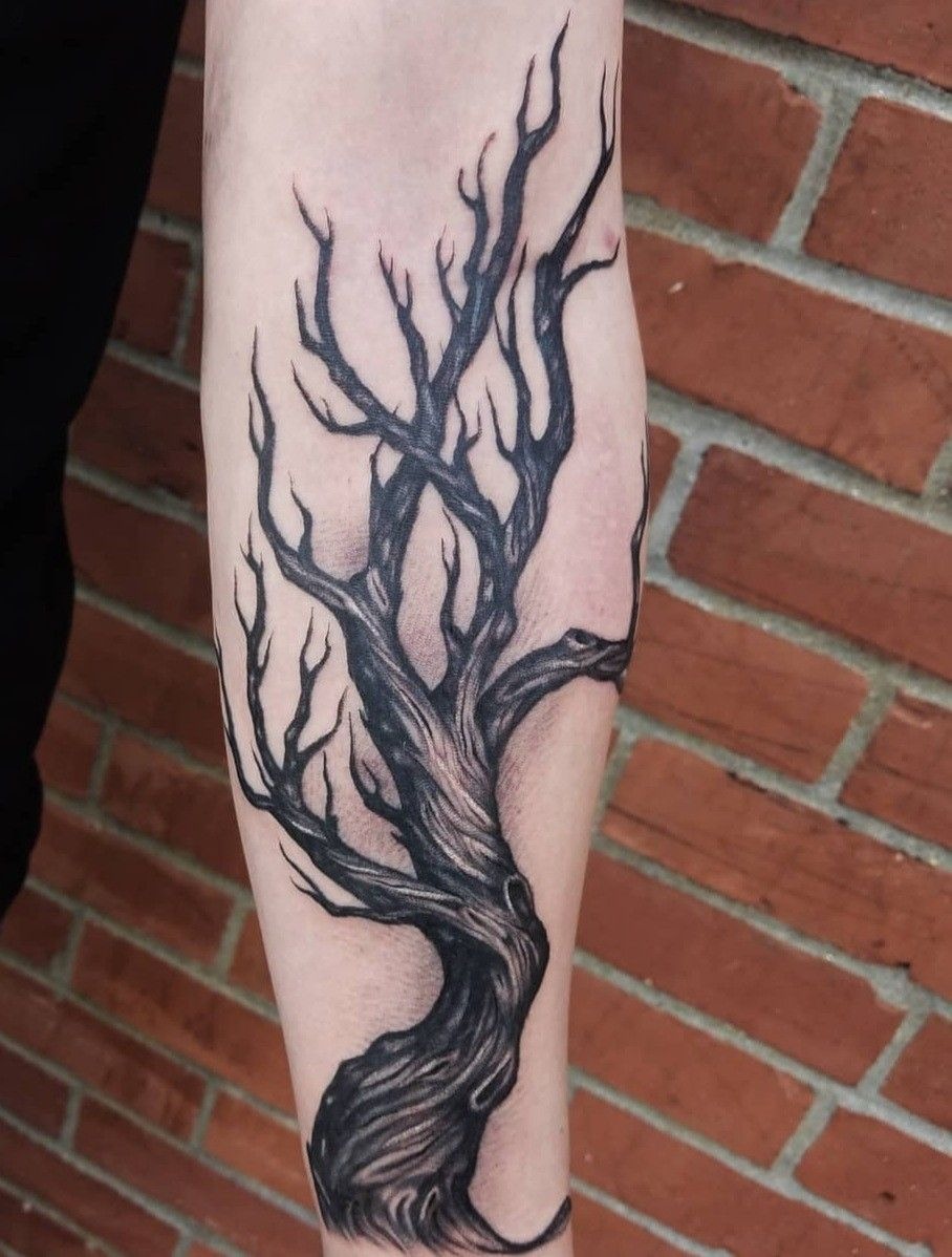Large Thigh Poison Tree Tattoo Tattoo Design