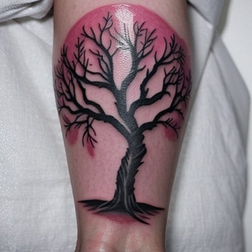 Rib Poison Tree with Birds Tattoo Tattoo Design