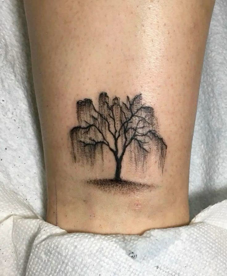 Small Ankle Poison Tree Tattoo Tattoo Design