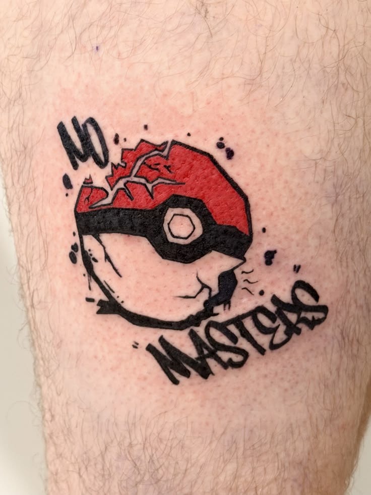 Broken Poké Ball Statement Tattoo Design