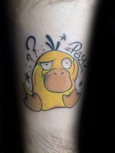 Confused Psyduck Doodle Tattoo Design