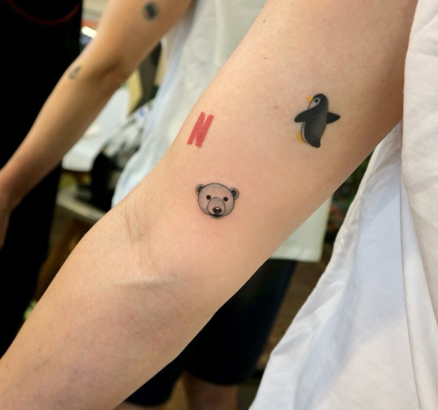 Adorable minimalist polar bear tattoo design Tattoo Design