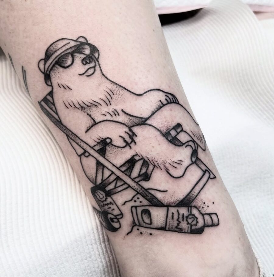 Chill Polar Bear Tattoo in Summer Vibe Tattoo Design
