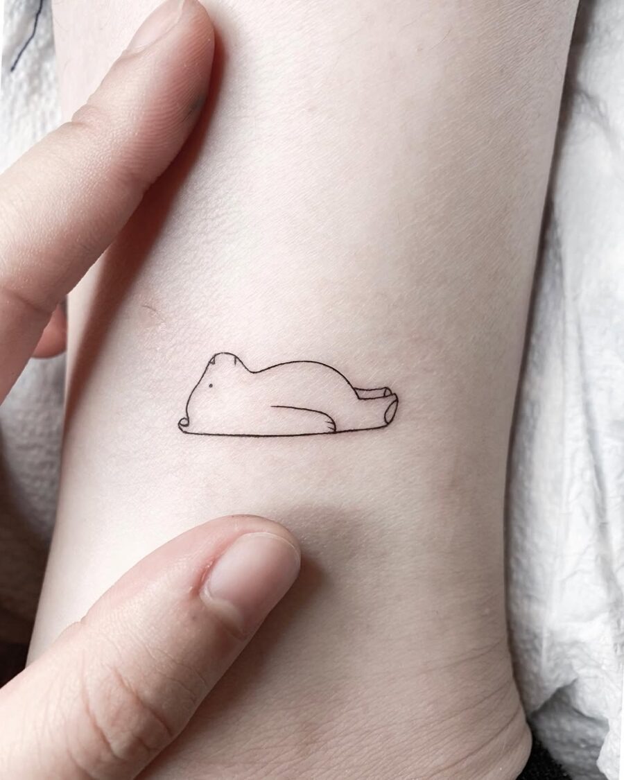 Minimalist Polar Bear Tattoo Design for Art Lovers Tattoo Design