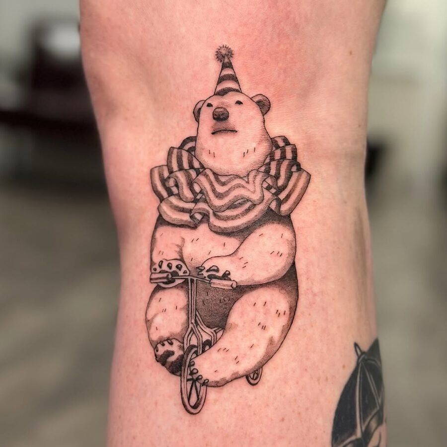 Quirky circus bear tattoo design Tattoo Design