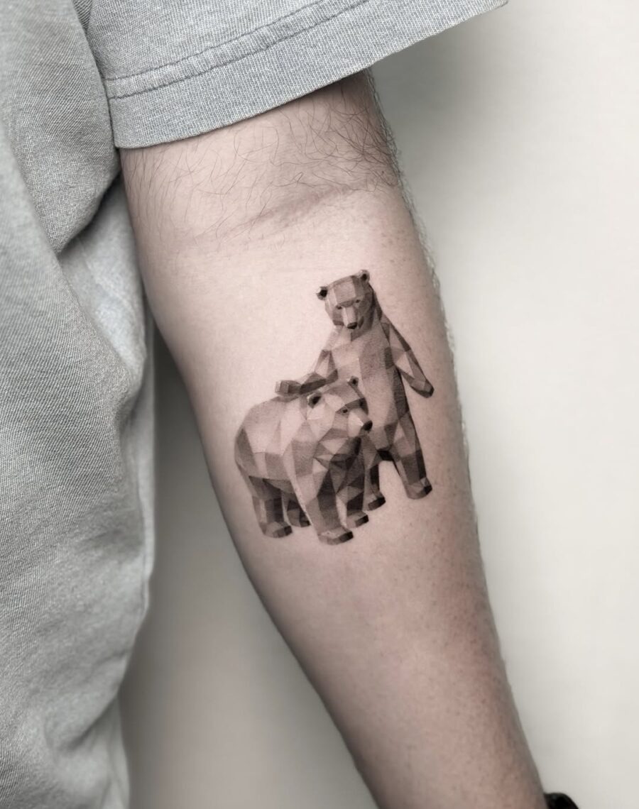 Stylish geometric polar bear tattoo design Tattoo Design