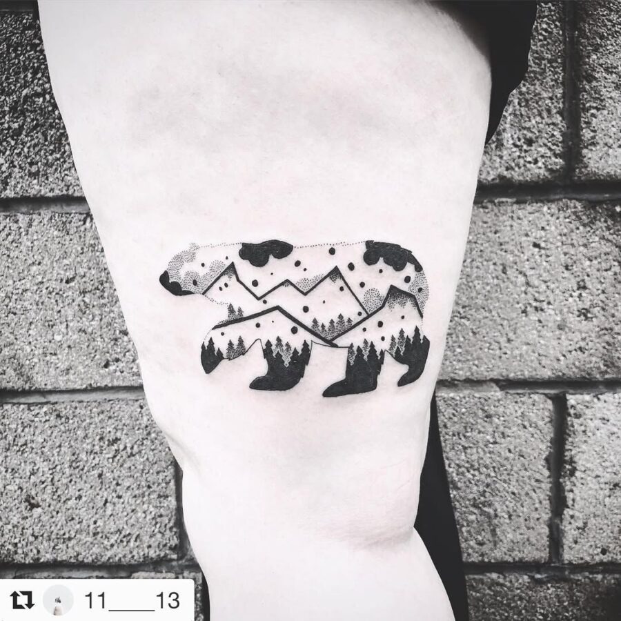 Stylish Minimalist Polar Bear Tattoo Design Tattoo Design