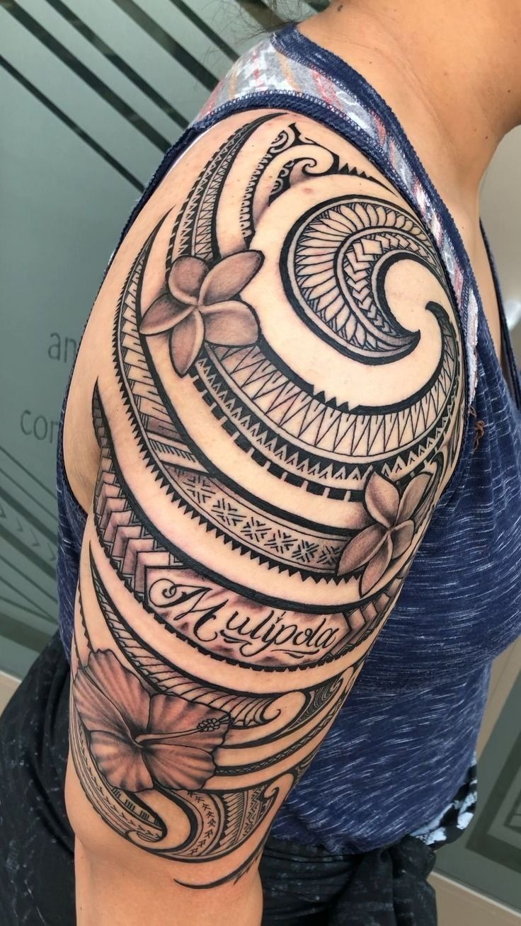 Geometric Polynesian Forearm Shield Tattoo Design