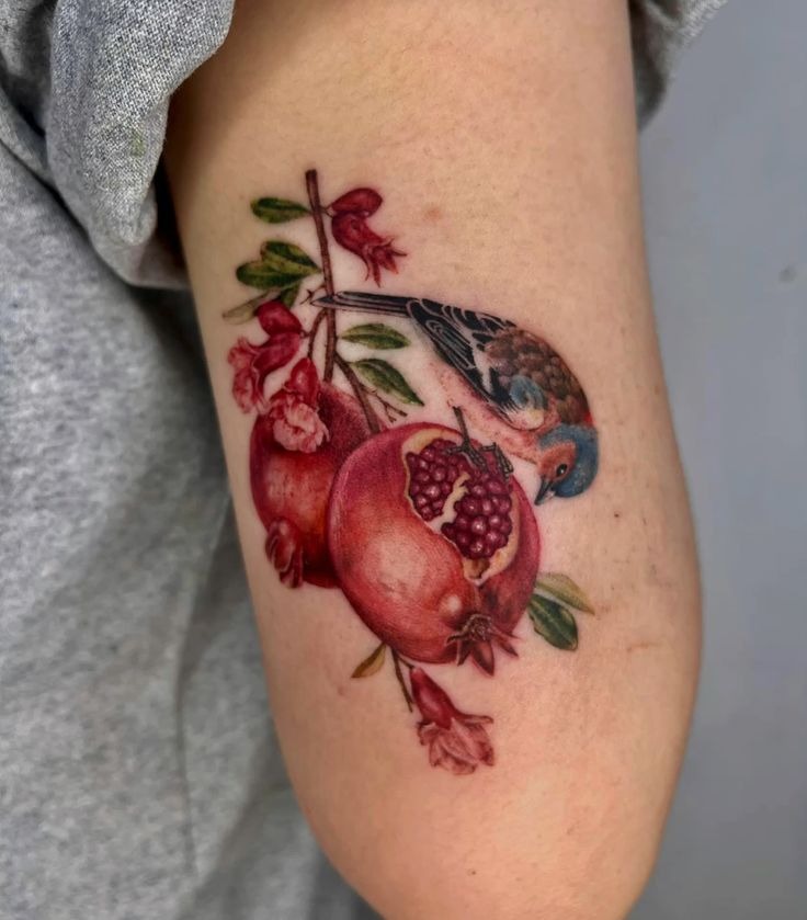 Classic Pomegranate Blossom Tattoo Tattoo Design