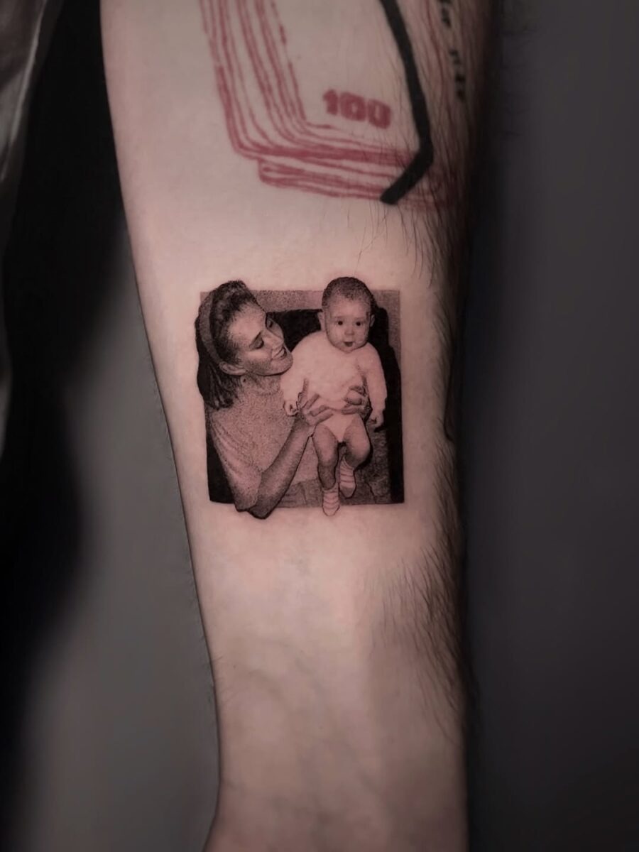 Emotional bond captured in ink Tattoo Design
