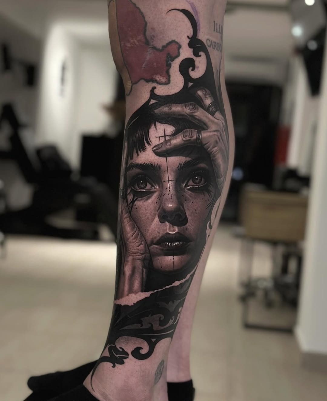 Intricate portrait tattoo with striking details Tattoo Design