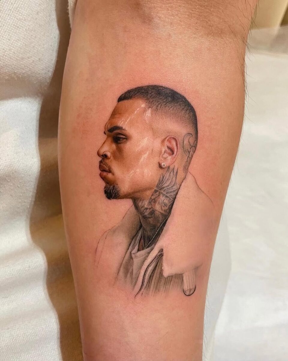 Realistic side profile portrait tattoo design Tattoo Design
