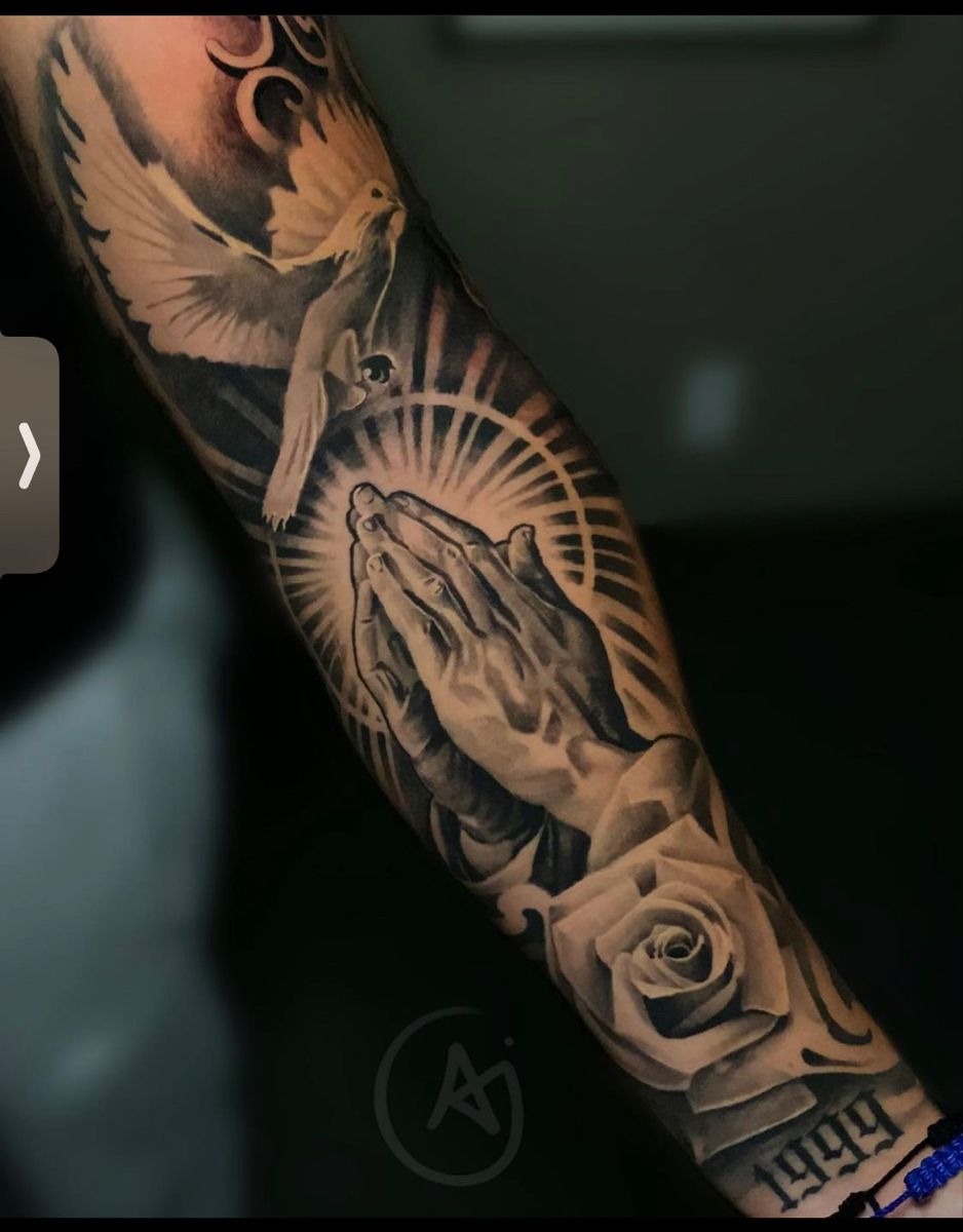 Prayer and Butterfly Tattoo for Transformation Tattoo Design