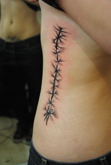 Barbed Wire Stitch Tattoo Tattoo Design