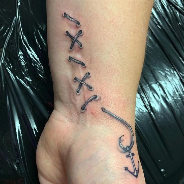 Bone Hook Stitches Tattoo Tattoo Design