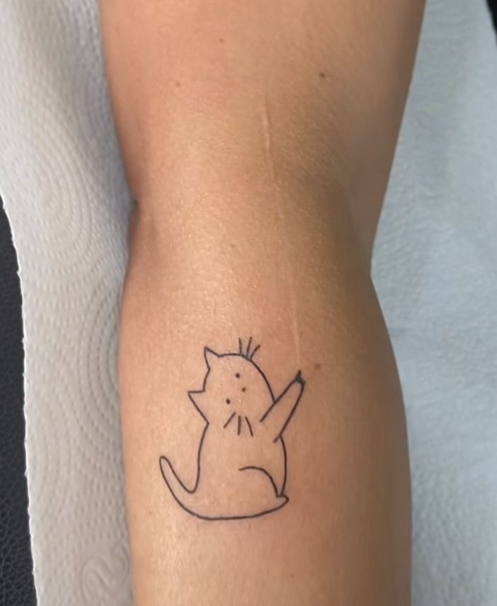 Playful Cat Cover Tattoo Tattoo Design