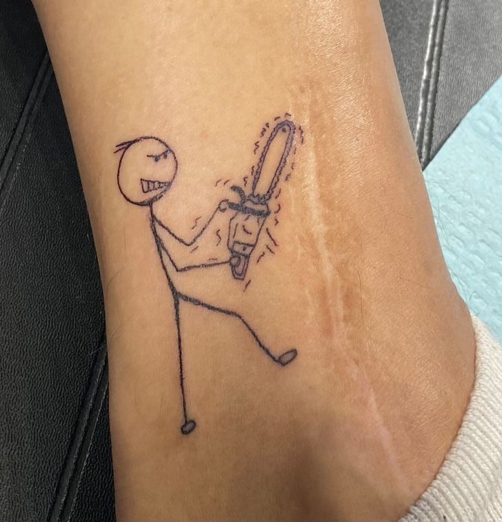 Stickman Chainsaw Tattoo Tattoo Design