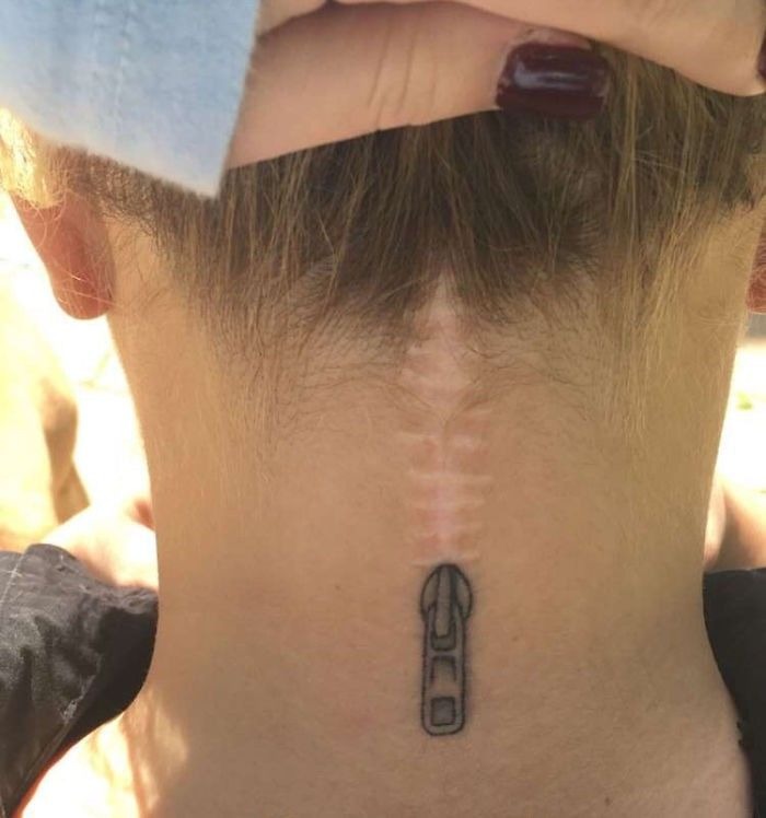 Zipper Neck Tattoo Tattoo Design