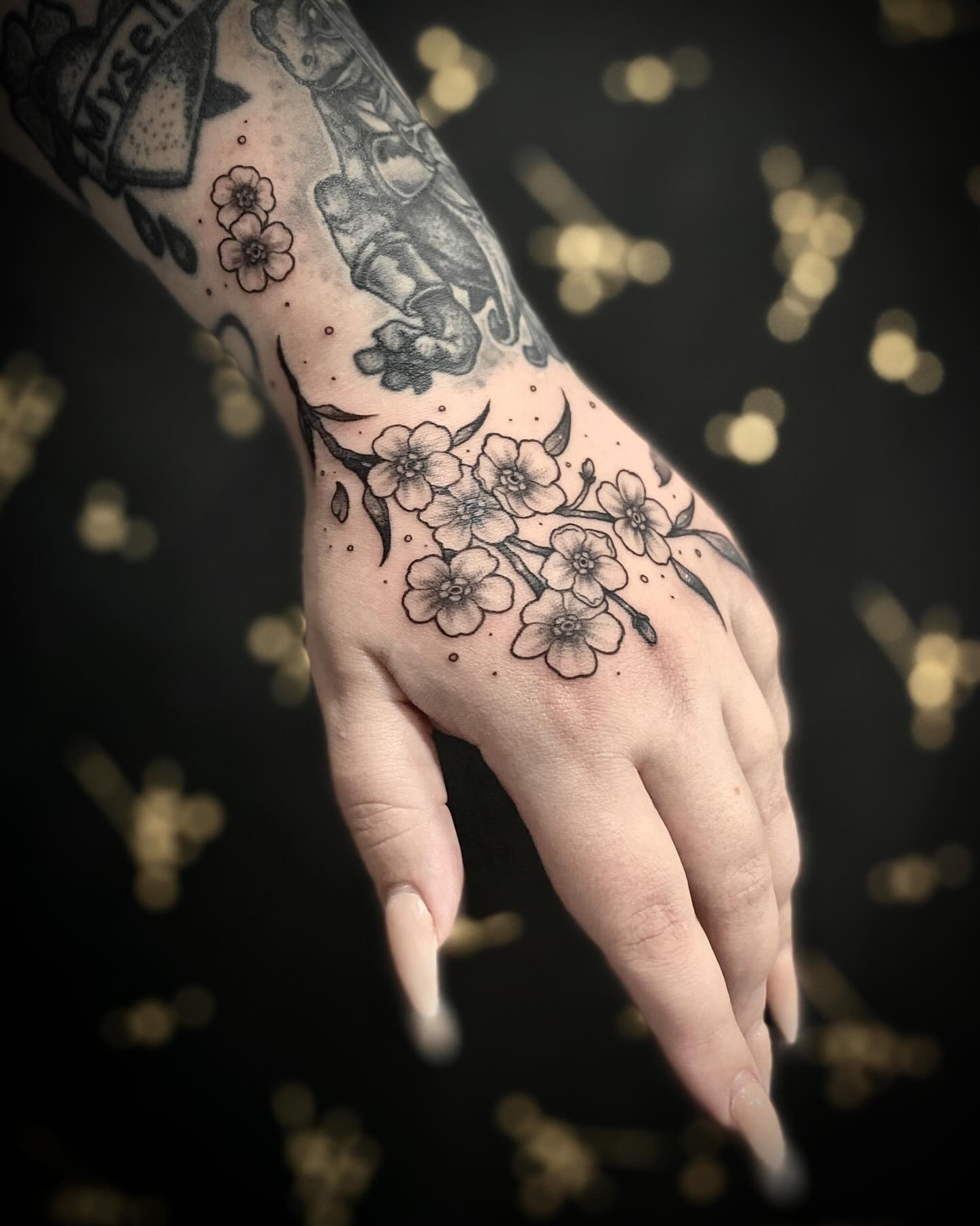 Forget Me Not Flower Hand Tattoo Tattoo Design