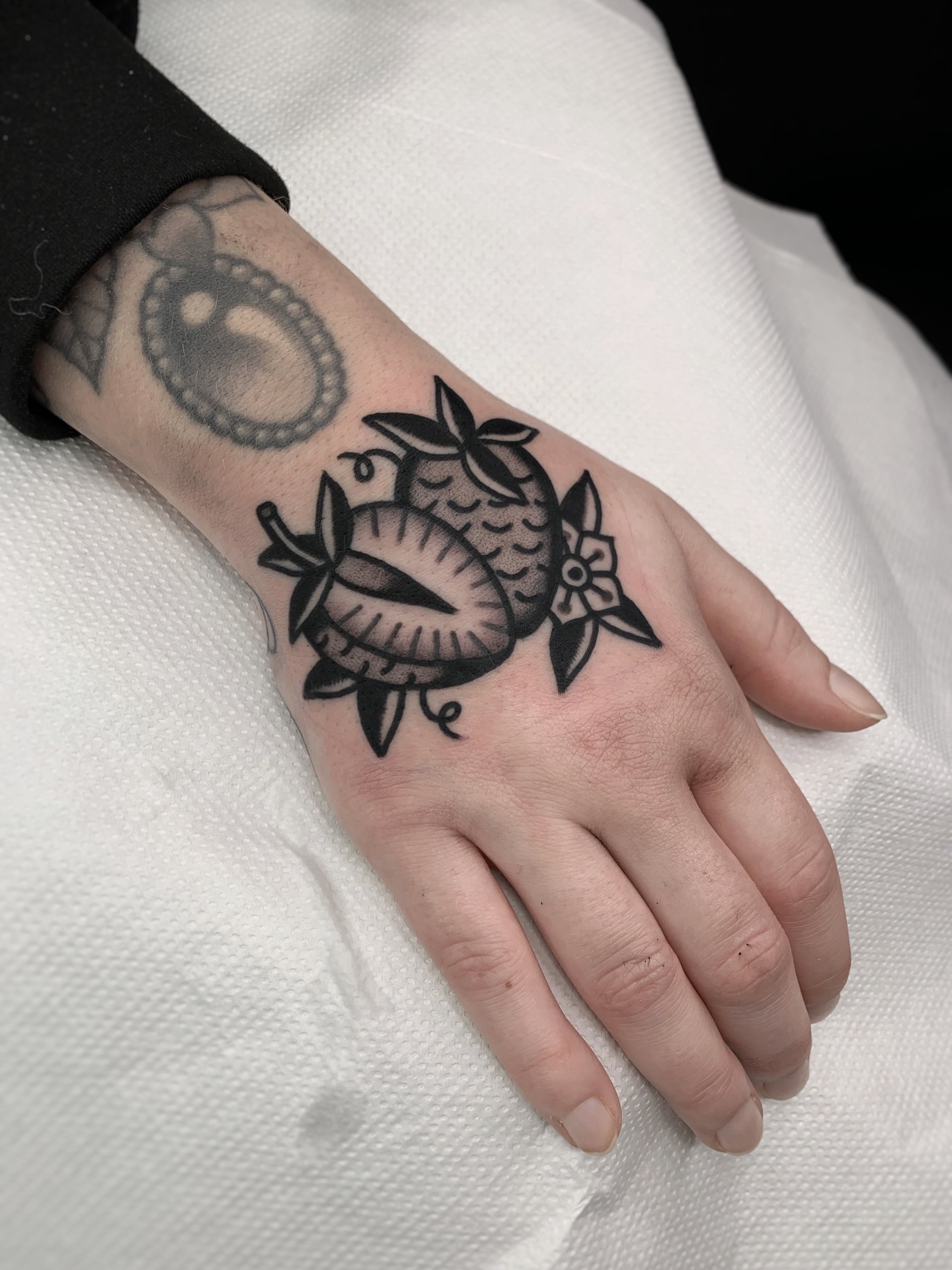 Strawberry Hand Tattoo Tattoo Design