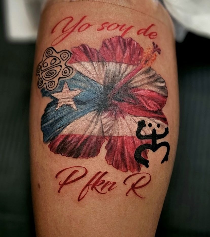 Flor de maga Flag Tribute Tattoo Tattoo Design