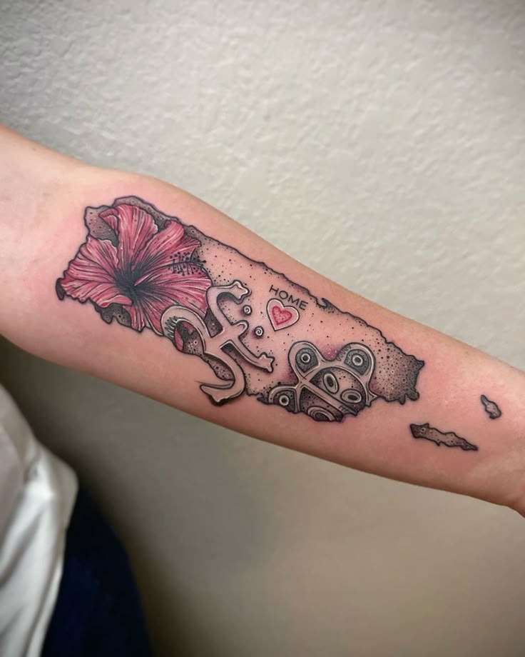 Home Heart Puerto Rico Map Tattoo Tattoo Design