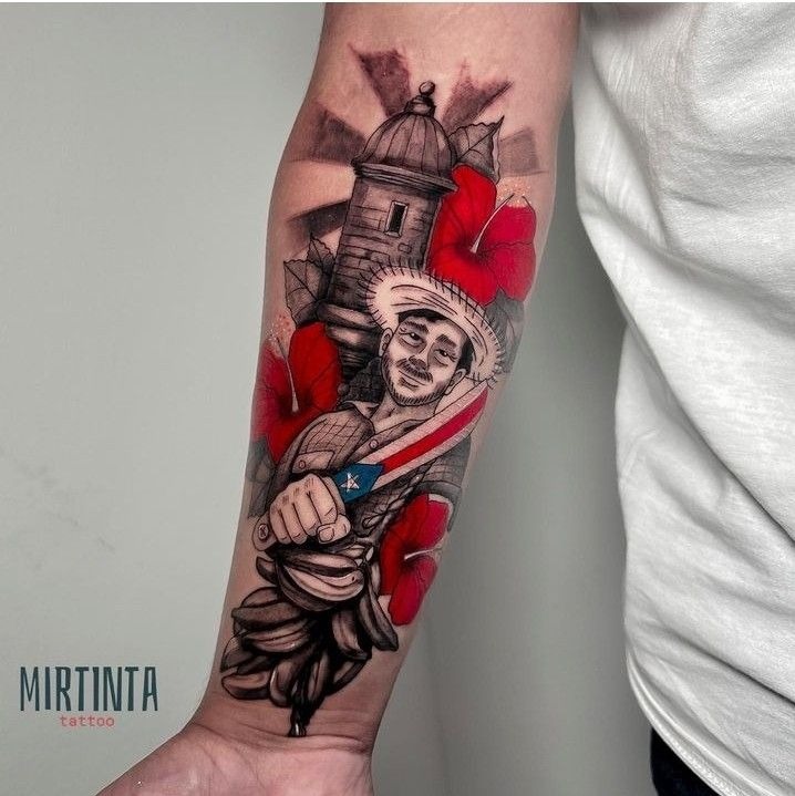 Puerto Rican Warrior Tribute Tattoo Tattoo Design