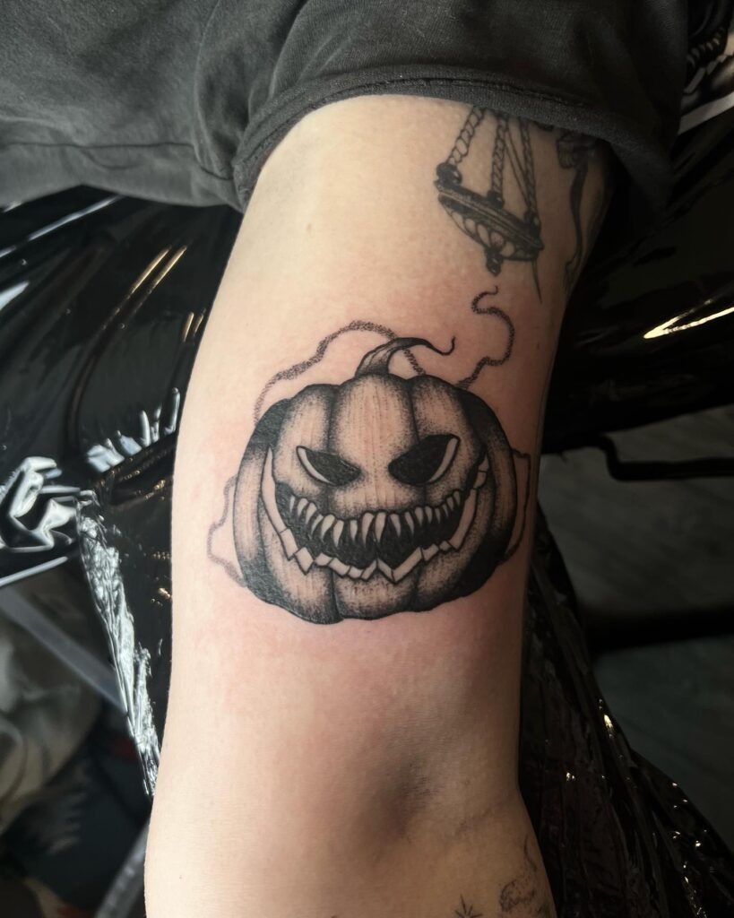 Evil Grinning Pumpkin Tattoo Tattoo Design