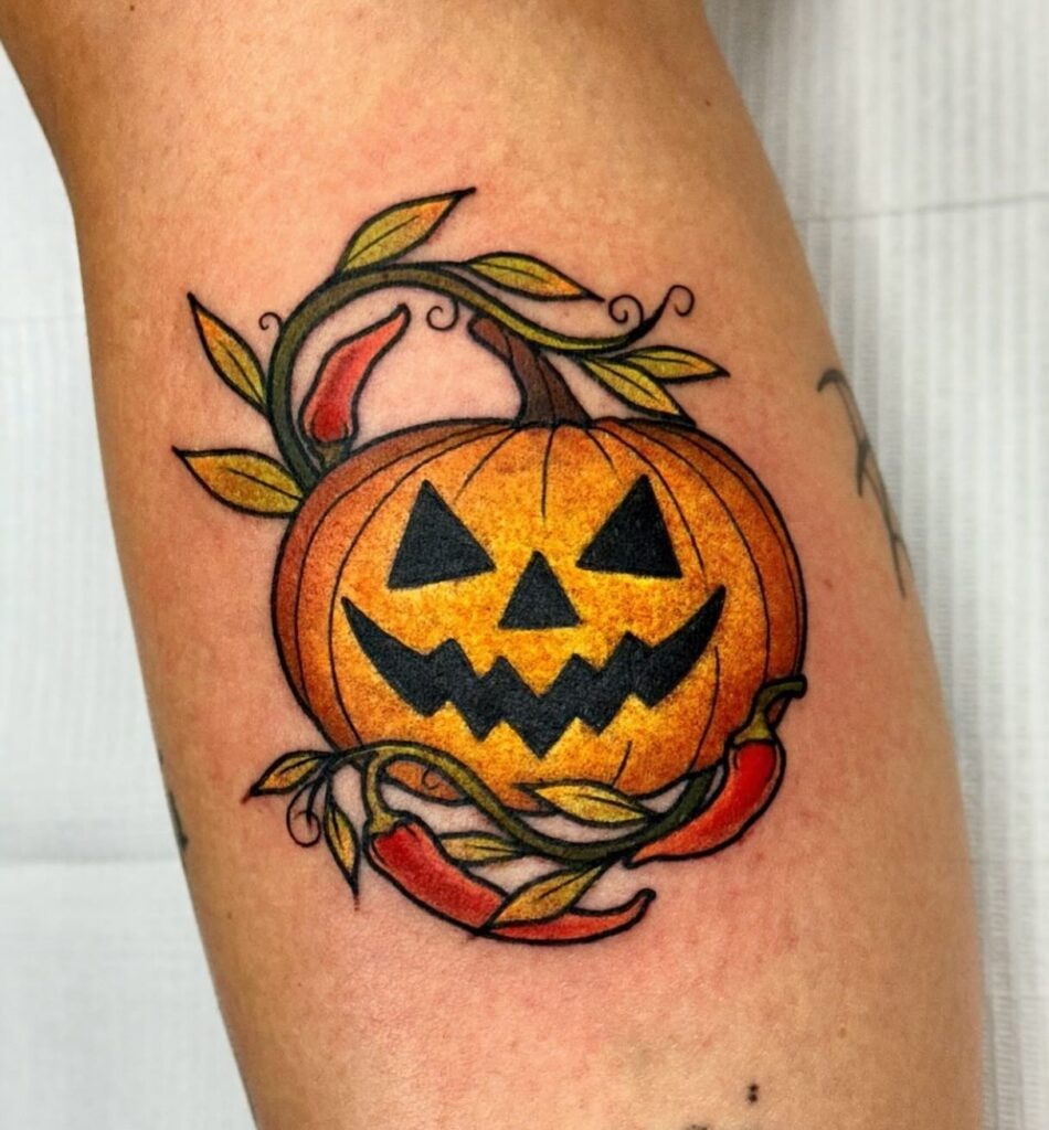 Fiery Jack-O’-Lantern Tattoo Tattoo Design