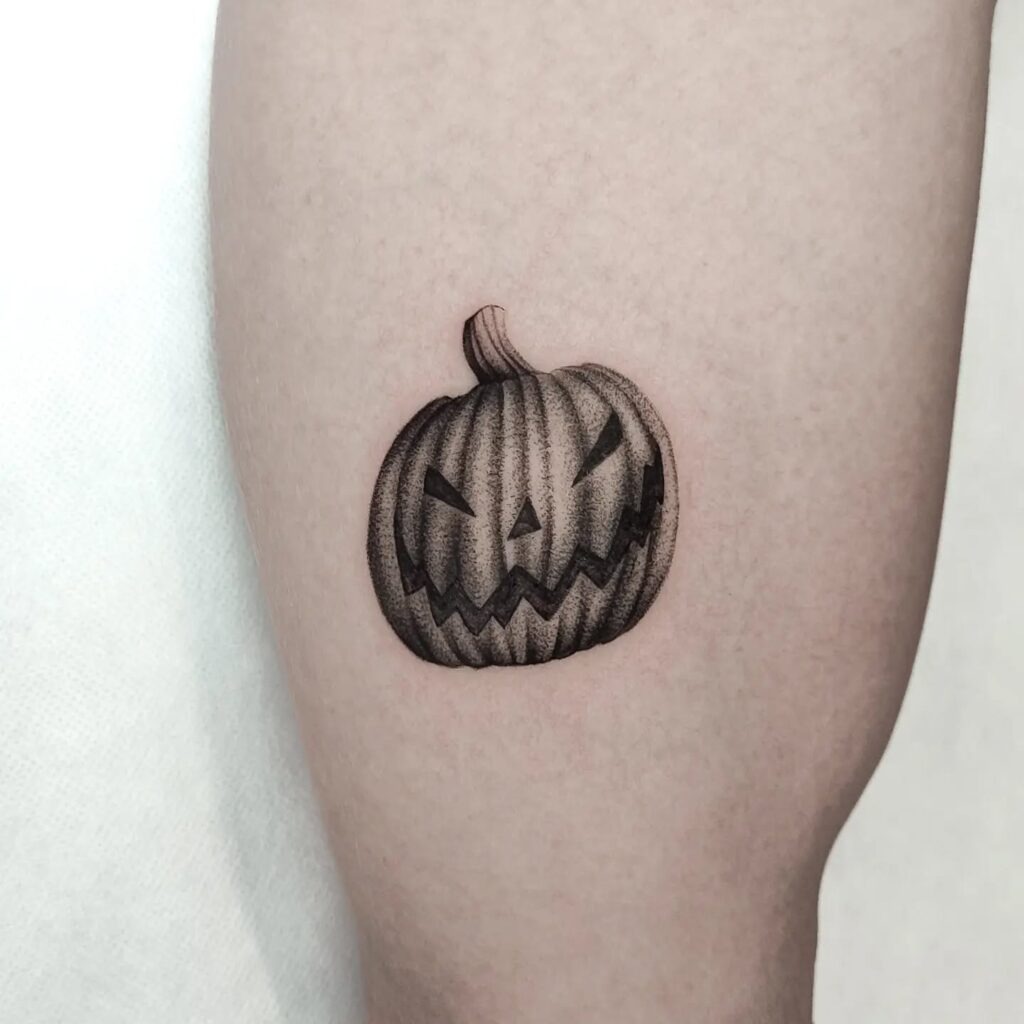 Minimalist Jack-O’-Lantern Tattoo Tattoo Design