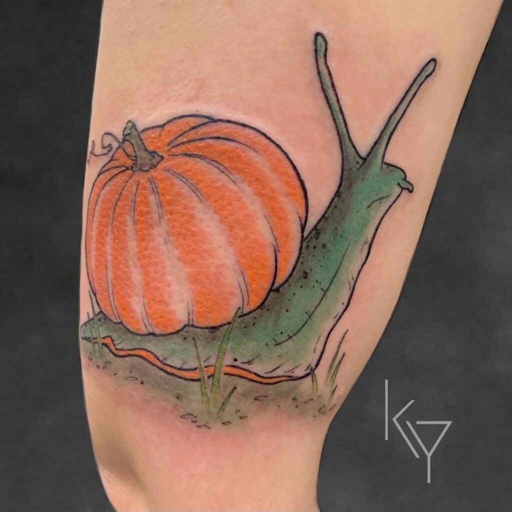Pumpkin Snail Tattoo Tattoo Design