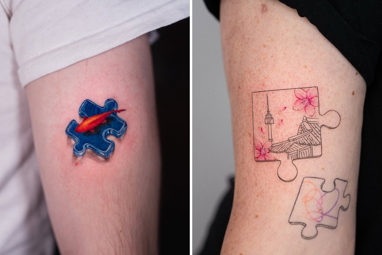 26+ Puzzle Tattoo Ideas & Inspiration Featured Lookbook Collage