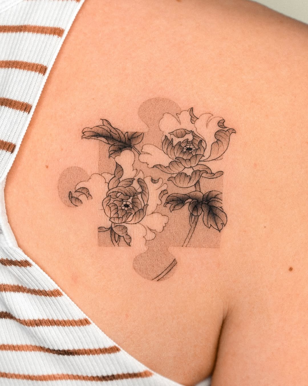 Intricate Floral Puzzle Piece Tattoo Design Tattoo Design