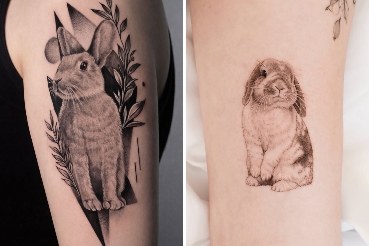 60+ Rabbit Tattoo Ideas & Inspiration Featured Lookbook Collage