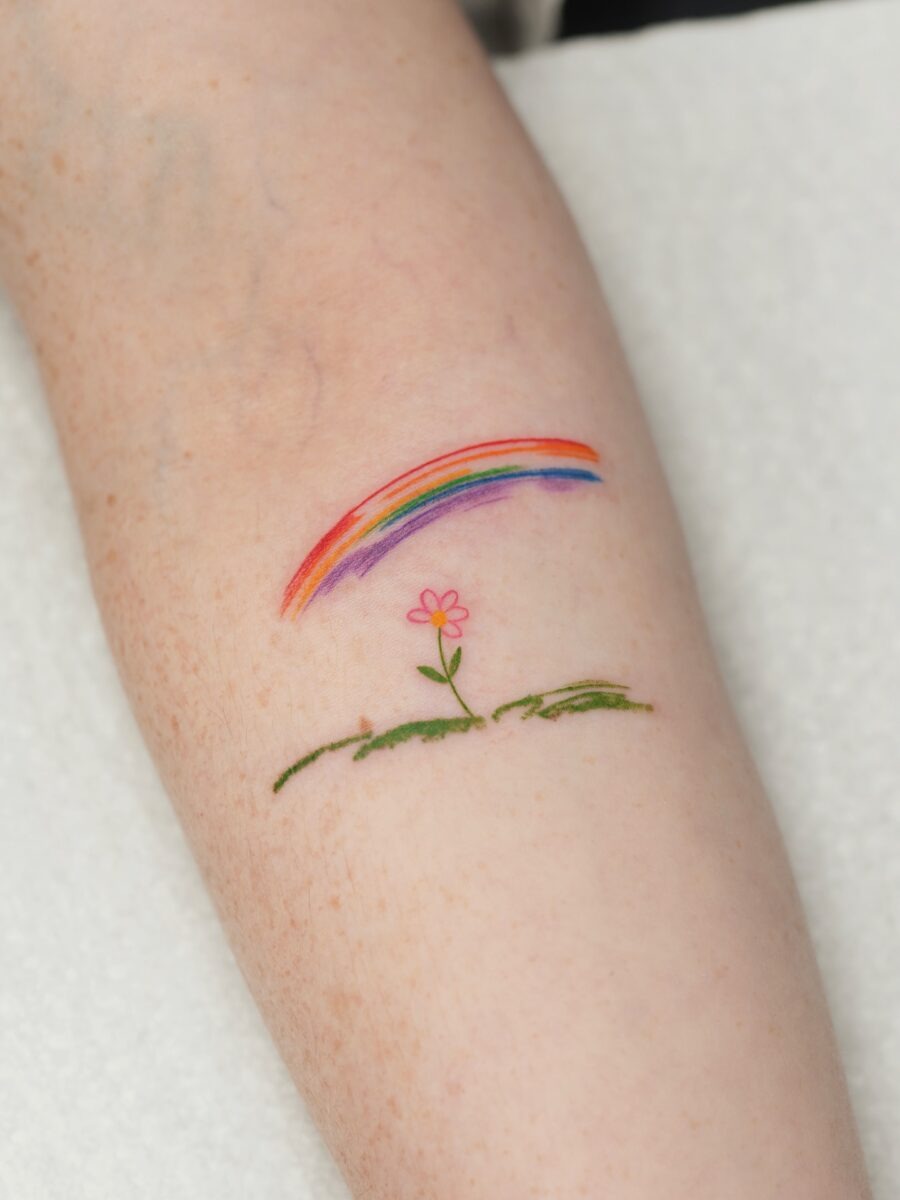 A colorful tribute to rainbow babies Tattoo Design