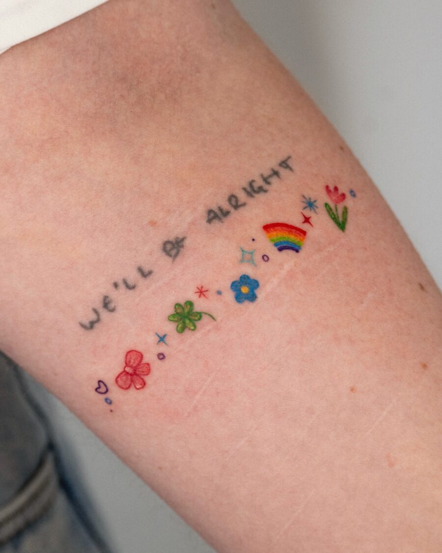 Colorful tattoo celebrating hope and love Tattoo Design