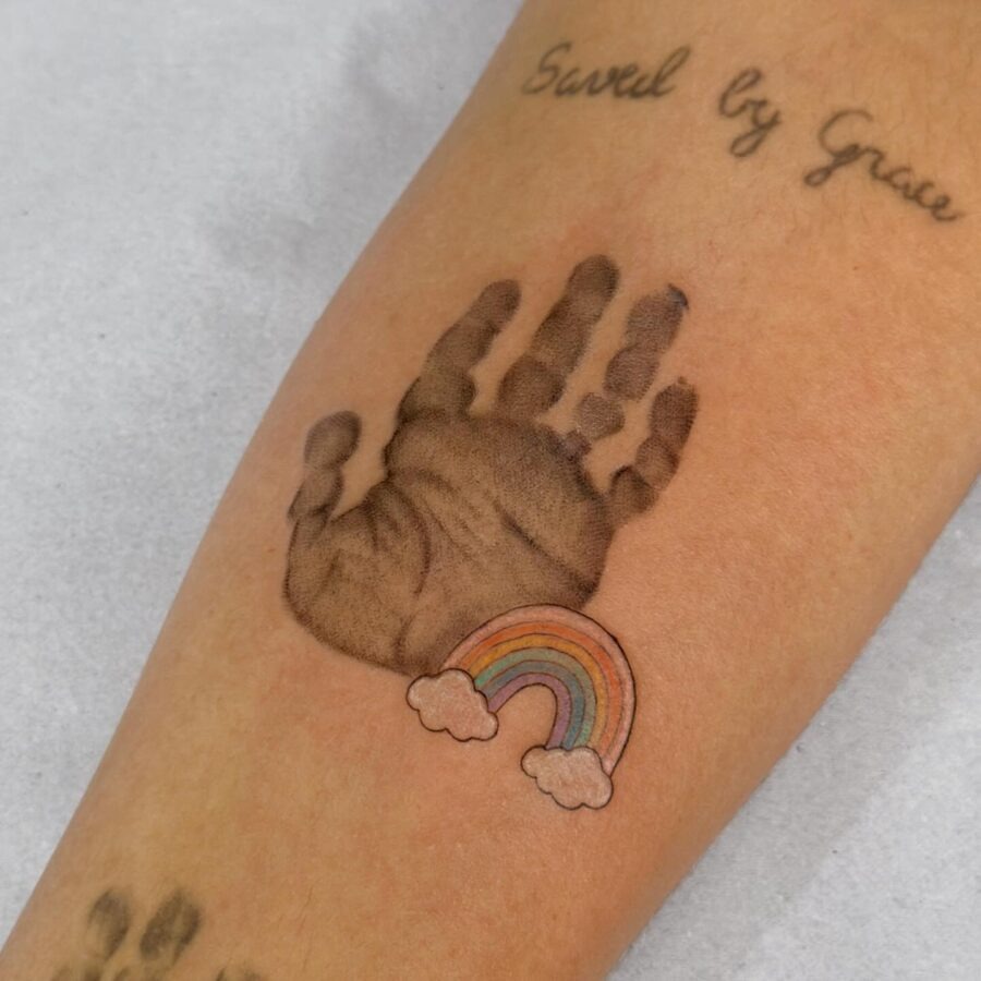 Emotional tribute through rainbow baby tattoo Tattoo Design