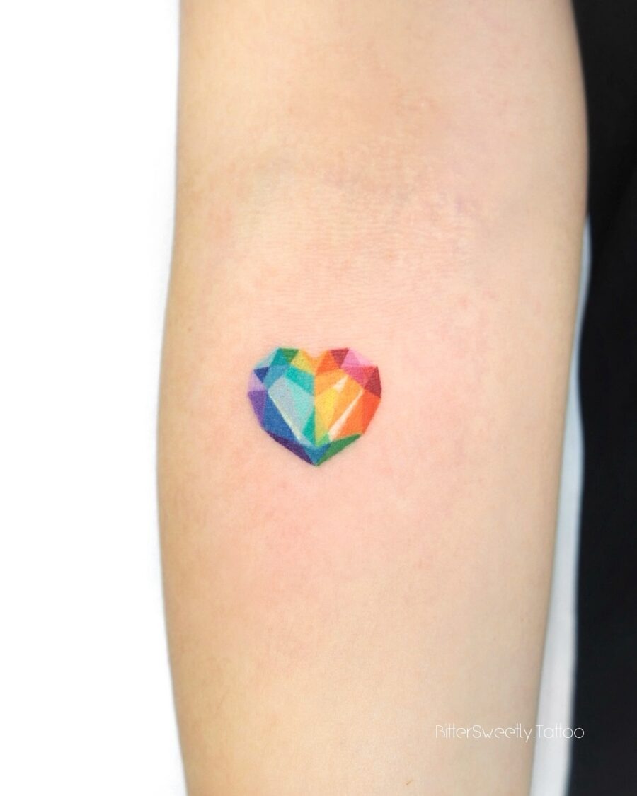 Vibrant heart tattoo symbolizing joy and hope Tattoo Design