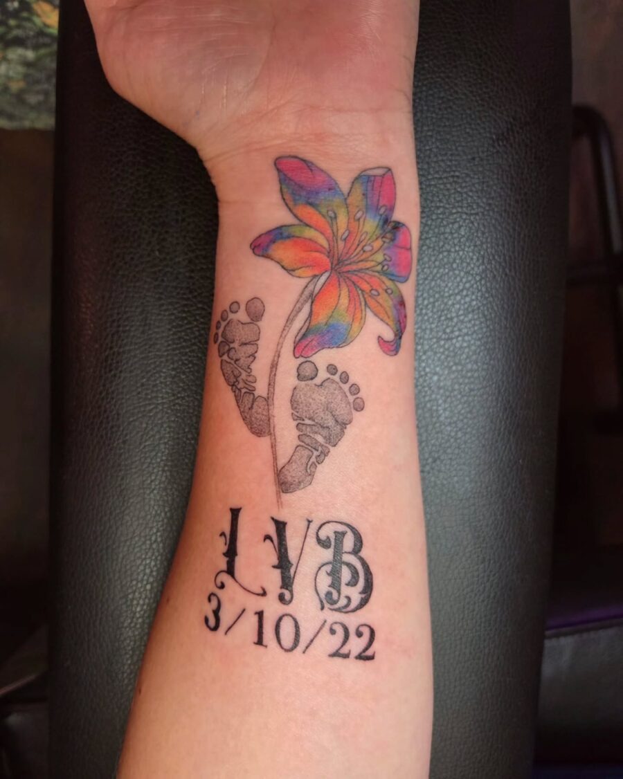 Vibrant Pi Symbol with a Splash of Color Tattoo Design
