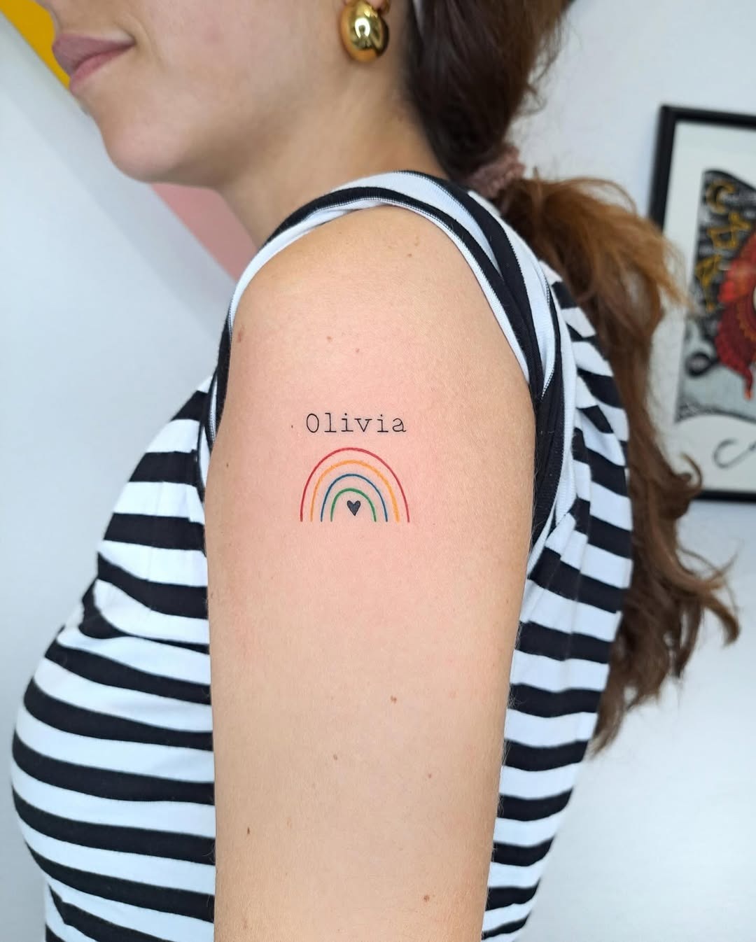Charming Rainbow Tattoo With Personal Touch Tattoo Design