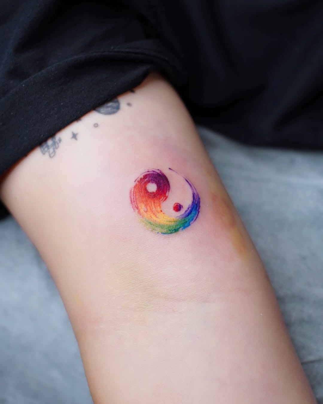 Vibrant Rainbow Yin Yang Tattoo Design Tattoo Design