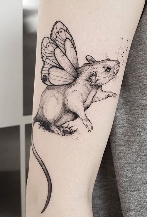 Butterfly Wing Fairy Rat Tattoo Tattoo Design