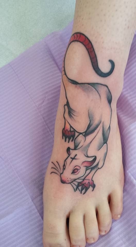 Foot Placement Rat Tattoo Tattoo Design