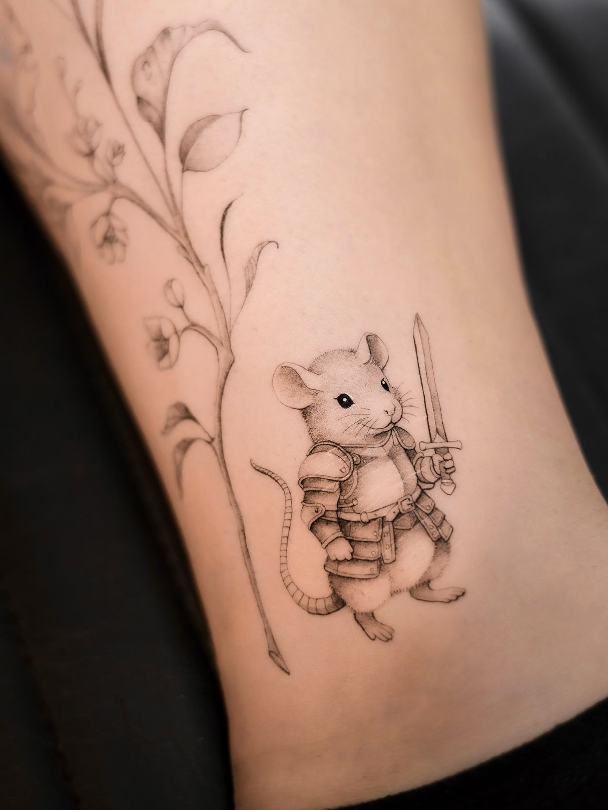 Knight Rat with Sword Tattoo Tattoo Design