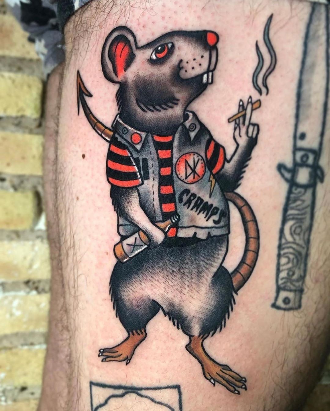 Punk Rat Smoking Tattoo Tattoo Design