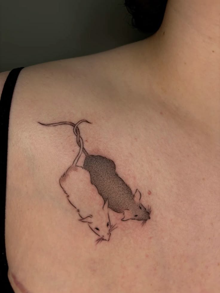 Two Rats Minimalist Tattoo Tattoo Design