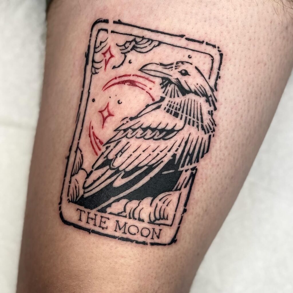 Raven Tarot Card Tattoo Design