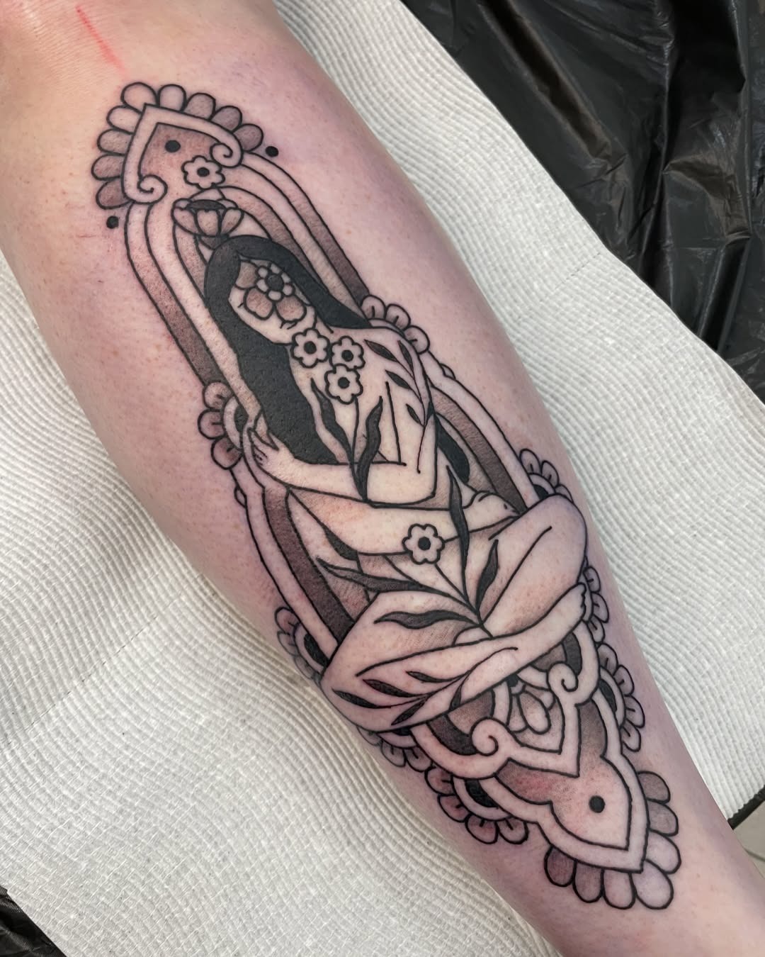 Symbolic tattoo representing renewal and femininity Tattoo Design